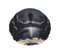 DarkDelights Print Shower Cap â€“ Reusable, Double Layer, with Elastic Band â€“ Perfect for Home, Spa, Hotel, and Travel
