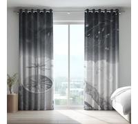 Darkening Curtains Microfiber,Gray Illustration Lines Architecture Grommet Window Room Darkening Lightproof Thermal Insulated Curtains For Bedroom,52 x 84 Inch Drop 2 Panels