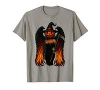 DarkFiery Halloween Angel Wings Gothic Pumpkin Witch Flaming T-Shirt