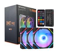 darkFlash 3 Pack 120mm PC Case Fans with Controller Hub and Remote Control, PWM ARGB Sync, Addressable RGB Cooling Fans for Computer Case and High Airflow (DM12PRO) (Black)