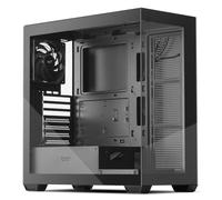 darkFlash ATX Mid-Tower PC Case, Pre-Install 4 PWM ARGB Fans Computer Case, Full View Dual Tempered Glass Gaming PC Case, Type C Port (1 Non-LED Fans, Black)