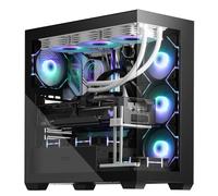 darkFlash ATX Mid-Tower PC Case, Pre-Install 4 PWM ARGB Fans Computer Case, Full View Dual Tempered Glass Gaming PC Case, Type C Port (4 PWM ARGB Fans, Black)