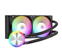 darkFlash DG240 All-in-one Liquid CPU Cooler, High-Performance Pump, ARGB Sync, PWM Daisy Chain Connection Fans, AIO Cooler Compatible with Intel 1851/1700, AMD AM4/AM5 (Black, 240mm AIO)