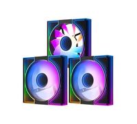 darkFlash DM8 3-Pack 120mm PC Case Fan, Infinity Mirror Case Fans, PWM ARGB Sync, 1600 RPM High Airflow 56 CFM, Low Noise 32.5 dBA, Computer Case Cooler Fan (Black, Reverse)