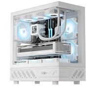 darkFlash DS950 ATX Mid-Tower Gaming PC Case, Dual Tempered Glass Side Panels, 3 Pre-Installed PWM ARGB Fans, USB-C Front I/O, 360mm Radiator Support, Airflow Computer Case with Dust Filters, White