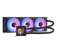 darkFlash DV360S All-in-one Liquid CPU Cooler, 3.2” LCD Screen with 320 * 320 Resolution, ARGB Sync, PWM Fans 360mm Radiator, CPU PC Aio Cooler Compatible with Intel 1851/1700, AMD AM4/AM5 (Black)