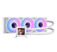 darkFlash DV360S All-in-one Liquid CPU Cooler, 3.2” LCD Screen with 320 * 320 Resolution, ARGB Sync, PWM Fans 360mm Radiator, CPU PC Aio Cooler Compatible with Intel 1851/1700, AMD AM4/AM5 (White)