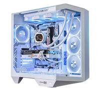 darkFlash Full-Tower ATX Gaming PC Case, Back Plug-in Motherboard, Vertical GPU Mounting, Dual-Chamber, Panoramic Glass, Up to 2 x 360mm Radiators, RTX 40 Compatible(DY470) (4 PWM ARGB Fans, White)