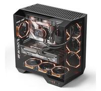darkFlash Full-Tower ATX Gaming PC Case, Back Plug-in Motherboard, 1 PWM ARGB Fans, Dual-Chamber Computer Case, Panoramic Tempered Glass, Up to 2 x 360mm Radiators, RTX 40 Compatible, Black(DY470)