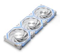 darkFlash INF34 120MM PC Case Fan, Daisy-Chain, up to 2000RPM Cooling, 4-Pin PWM, ARGB CPU Cooling Computer Fan, 3 Pack (White, Reverse)