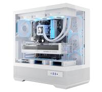 darkFlash LAND451 ATX PC Case, Vertical Graphics Card, Support BTF Motherboard, Full-View Mid Tower Gaming Case, Type-C Port, Up to Dual 360mm AIO, Supports RTX 5090 up to 420mm(1 INF34 Fan, White)