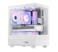 darkFlash Micro ATX PC Case, Pre-Install 3 PWM ARGB Fans Computer Case, Full View Dual Tempered Glass MATX Gaming PC Case, Type C Port, Supports up to 240mm AIO(DB330M) (White)