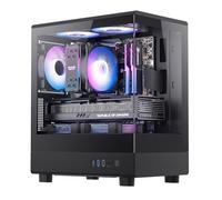 darkFlash Micro ATX PC Case, Pre-Install 3 PWM ARGB Fans Computer Case, Full View Dual Tempered Glass MATX Gaming PC Case, Type C Port, Supports up to 240mm AIO(DB330M) (Black)
