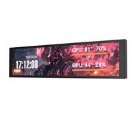 darkFlash V92 9.2" PC Case Screen, 1920x462 IPS Sensor Panel Monitor, Black | CPU/GPU Temp Display, No AIDA64 Needed, No HDMI Needed, USB-C/Internal 9-Pin, Aluminum Body for Gaming PC Builds
