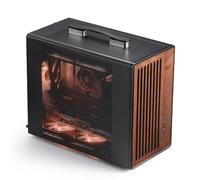 darkFlash WD200(2025) Portable Micro-ATX PC Case with Handle, 1 ARGB PWM Fans, with Walnut Wood, Type-C, Support 240 AIO, H165mm Cooler, Simple Compact Desktop (Black)