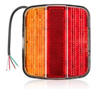 DARKGUARD 1 x Square Trailer Lights 12V/24V IP67 Waterproof E-Mark Approved LED Trailer Rear Tail Light Kit For Trucks Caravans Tractors, 5-in-1(Brake/Turn Signal/Position/License Plate/Reflector)