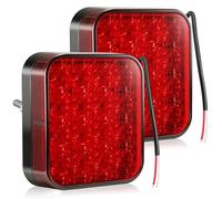 DARKGUARD 16LED Trailer Rear Fog Lights 2PCS - 12V/24V 2.2W E-Mark Approved IP67 Waterproof Red Rear Fog Lamp for Trailer Tail Lights Board, Caravan, Truck, Van Lorry, Tractor & Car