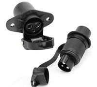 DARKGUARD 1Piece 3 Pin Tractor Socket and 1Piece 3 Pin Tractor Plug 12v 24v,Din 9680,3 Flat Terminals,3pin Trailer plug Socket Waterproof 3pin Car Socket Plug for RV Towbars(3pin Plug Socket M1S21)
