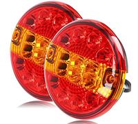DARKGUARD 2 x LED Round Trailer Tail Light Waterproof, 12V 24V Universal Hamburg Round Rear Lights For Trailer Truck Van