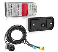 DARKGUARD 2 x LED Trailer Rear Light 13pin Trailer Tail Lighting Kit with 5.2 M Wiring Cable Harness 13 Pin, 12V LED Towing Lights Caravan Rear Lamp Waterproof ECE