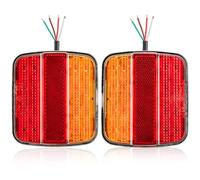 DARKGUARD 2 x Square Trailer Rear Lights LED 12V/24V IP67 Waterproof E-Mark Approved Tail Lights For Trailers Trucks Caravans RV Van Lorries, Amber Red LED Towing Lamps For Trailer Lighting Board