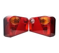 DARKGUARD 2 x Trailer Tail Lights With Fast Connector, 12V Trailer Rear Light Set Include Bulbs, 7 Functions Tail Light For Trailer Caravan