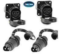 DARKGUARD 2Piece 3 Pin Tractor Sockets and 2Pieces 3 Pin Tractor Plugs 12v 24v,Din 9680,3Flat Terminals,3pin Trailer plug Socket Waterproof 3pin Truck Socket Plug for RV Van (3pin Plug Socket M2S42)