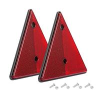 DARKGUARD 2xRed Rear Triangle Reflector Bolt Screw Fixing 150x10x132mm (LxWxH) E11 Approved,Gate Posts Safety Reflectors,Triangle Rear Reflectors for RV Tractor Wall (Red-Triangle-Bolt Screw-2pcs)