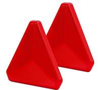 DARKGUARD 2xRed Rear Triangle Reflector Stick On 150x10x135mm (LxWxH) E9 Approved,Gate Posts Safety Reflectors,Triangle Rear Reflectors for Trailer Van Tractor RV Wall (Red-Triangle-Stick On-2pcs)