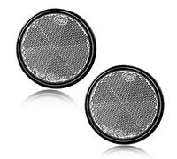 DARKGUARD 2xTrailer Rear Reflectors Self Adhesive Round Ø 60mm White Reflectors Stick-on for Gate Posts,Caravan Reflector Round Adhesive for RV Truck Trailer E9-Approved (White-Round-Stick On-2pcs)