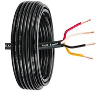 DARKGUARD 4 Core LED Lighting Wire For Trailer 0.5mm², 10M Copper Automotive Caravan Towing Cable Flexible PVC,4 Core Electric Vehicle Wire RoHs Reach Approved