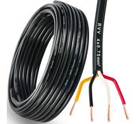 DARKGUARD 4 Core Trailer Wiring Cable 0.75mm² 15M Towing Wire Automotive Caravan Wire For Truck RV, Flexible PVC Copper Cable 2 Conductor for Trailer Light LED Lighting