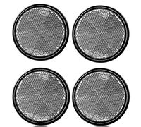 DARKGUARD 4 x Catadioptric Round White Adhesive for Trailer, Ø60 mm Circular Reflectoress Adhesives for Trailer Bicycle Agricultural Machines Truck E9 (White - Round-Adhesive-4 Pieces)