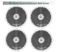 DARKGUARD 4 x Round Reflectors White Diameter 60 mm Approved, Reflector Circular Blanco, Safety Reflection for Trailer Caravan Gate Post (White - Round-Screw-4 Pieces)