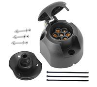 DARKGUARD 7pin Trailer Socket 12v,1Piece 7pin Female Trailer Connector W/Waterproof Seal,7pin Trailer Adapter,ISO1724,7pin Towing Socket,Caravan Car Towing Socket for Van Camion RV Towbar (DG76S-1)