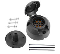DARKGUARD 7pin Trailer Socket 12v,1Piece 7pin Female Trailer Connector W/Waterproof Seal,7pin Trailer Adapter,ISO1724,7pin Towing Socket,Caravan Car Towing Socket for Van Camion RV Towbar (DG75S-1)