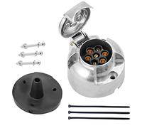DARKGUARD 7pin Trailer Socket Metal12v,1Piece Aluminium 7pin Female TrailerConnector W/Waterproof Seal, 7pin Trailer Adapter,ISO1724,7pin Towing Socket,Caravan Car Towing Socket for Camion (DG78S-1)