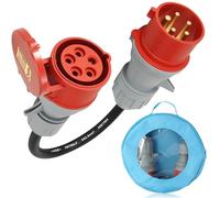 DARKGUARD CEE Adapter 32A Male to 16A Female 5 Pin for EV Charger, 400V CEE High Current Adapter EV Charger Extension Cord Connector for Electric Cars, with 5pin x 2.5mm² Cable