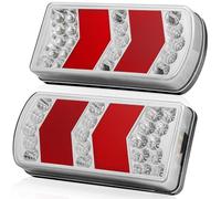 DARKGUARD L & R Led Trailer Lights 12V 24V Trailer Tail Lights Caravan Rear Light Led Truck Light 7 Functions Fog/Tail Lamp/Brake/Turn Signal/Reversing/Number Plate/Reflector ECE IP67