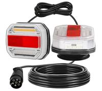 DARKGUARD Led Magnetic Trailer Lights Kit Tail Lamp Towing Lights with 7 Pin Plug 7.5m Cable 12V 24V Magnet Trailer Rear Light Led 5 Functions E-Mark Approved IP65