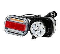 DARKGUARD LED Tail Lights Trailer with Magnets 10-30 V, Magnetic Rear Light Trailer Car LED 5 Function with Reflector E-Mark, Wired with 7-Pin Plug - 7.5 m Cable for Cars, Caravans, Vans