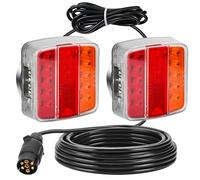 DARKGUARD Magnetic Led Trailer Lights with Cable 7.5m & 7 Pin Trailer Plug Led Towing Tail Lights 12V 24V Magnet 7 Core Lead Caravan Rear Light for Boat-Trailer Lighting Board ECE IP67
