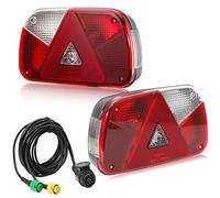 DARKGUARD Rear Lights Trailer Set 12 V, Rear Light Trailer Car Caravan Wired with 13-Pin Plug 4 m Cable 2x 6-Pin Bayonet Connection E11 Certification Mark 7 Function Waterproof