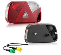 DARKGUARD Trailer Rear Lights, 12V LED, Red, Waterproof, 2-Piece Set with Fog Light, Reversing Light, 6-Pin Bayonet Connection, E11 Certified, 7 Functions