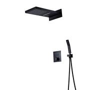 Darkly mounted wall-mounted copper thermostatic flying rain waterfall set Beautiful practical
