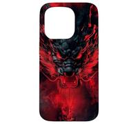Darkness Black Dragon Rising Through Shadowed Clouds Case for iPhone 15 Pro