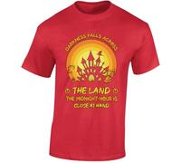 Darkness Falls Across The Land Mens T-Shirt Adult Spooky Castle Midnight Hour Tee Red - XX-Large