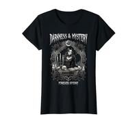 Darkness & Mystery Forever Spooky Gothic Witch Skull Roses Value Graphic T-Shirt