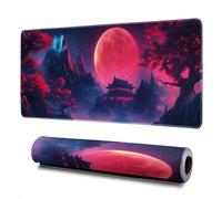 Darkness Red Moon Mouse Pad Abstract Red Mouse Pad 31.5x11.8 Inch Non-Slip Rubber Base Large Mousepad Stitched Edges Keyboard Mouse Mat Desk Pad for Office and Home(3)