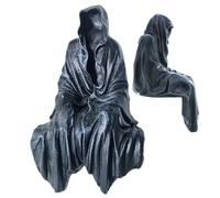 Darkness Resides Figurine-Gothic Black grim rea-per | Shelf Sitting Statue Ornament |grim rea-per Decoration,Resin Desktop Ornament Gothic Sculpture For Indoors Outdoors Home Decor,19cm/5.91inch